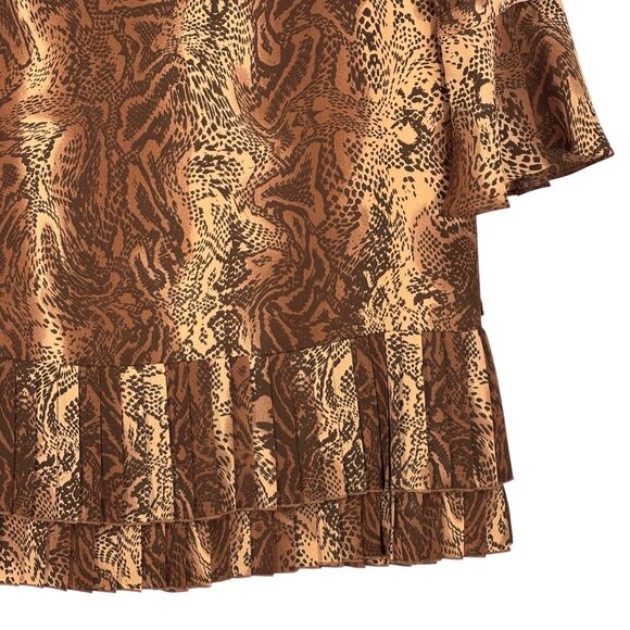 Scotch & Soda Maison Snake Print Dress Shift Medium Long Sleeve Pleated Hem NWT - Picture 5 of 13